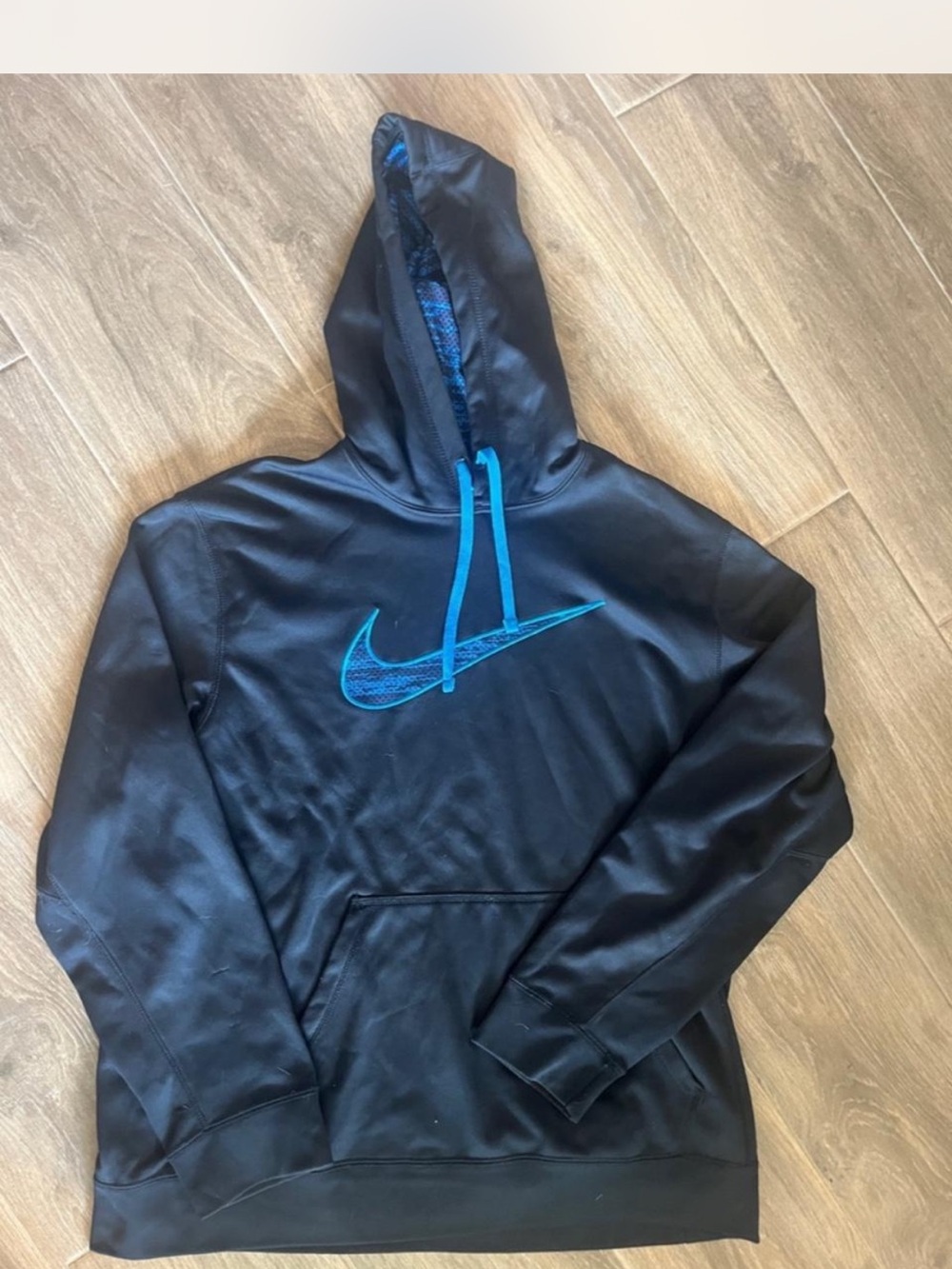 Nike Black Hoodie with Blue Swoosh